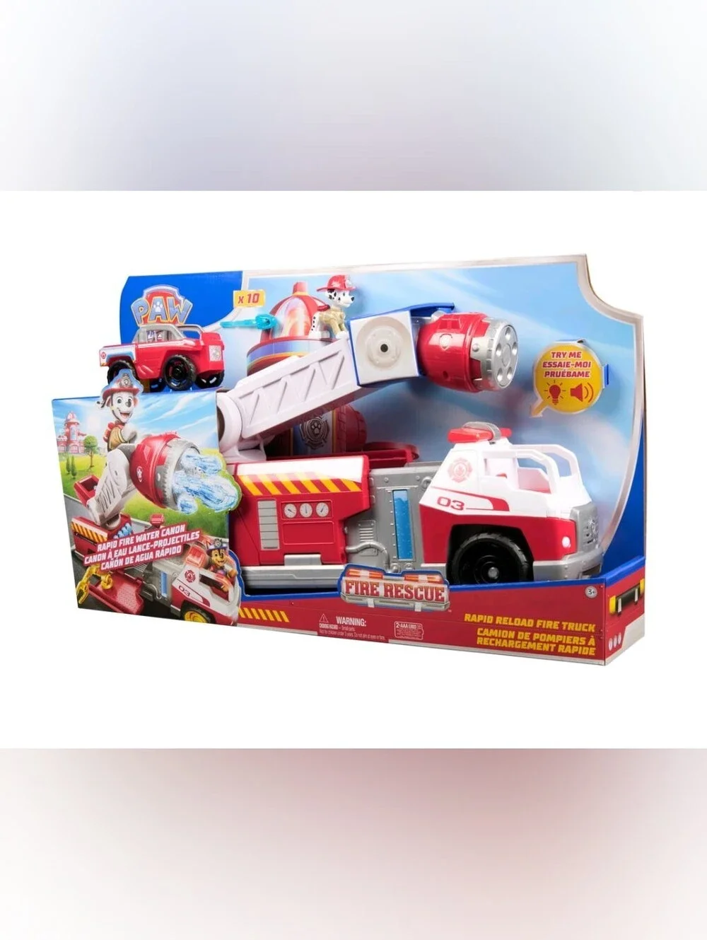 PAW Patrol Fire Rescue: Rapid Reload Fire Truck with Marshall, Projectile Launch